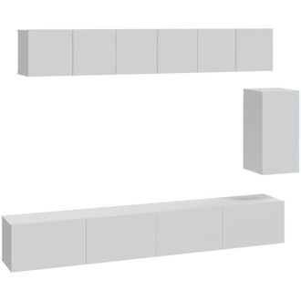 vidaXL Set di Mobili Porta TV 6 pz Bianco in Legno Multistrato vidaXL