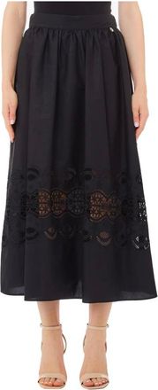 Liu Jo Dames, Rokken, Zwart, Maat: XS Katoen