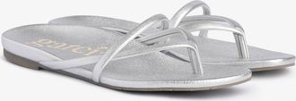 Pedro Garcia Anatomical flat sandal in silver metallic leather | belany | Spring Summer 26 |PEDRO GARCIA