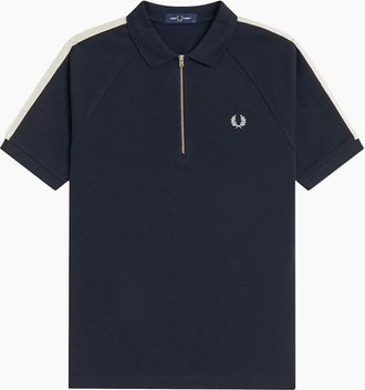 Fred Perry Mens Fred Perry Cable Taped Polo Shirt Navy - Black - Size: 40