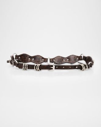 Isabel Marant Bolton Metal-Embellished Leather Belt
