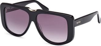 Max Mara MM0075 01B Womens Sunglasses Black Size 57