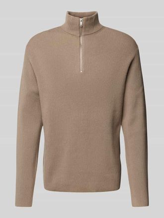 Lindbergh Lindbergh Relaxed Fit Strickpullover in Ripp-Optik in Camel, Gr&ouml;&szlig;e XXL