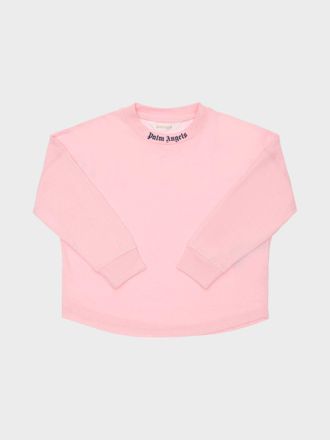 Palm Angels Womens Classic Logo Long Sleeve Tee Almond Blossom - Pink - Size 2XL