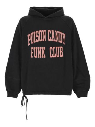 Applied Art Forms graphic-print drawstring hoodie - Black