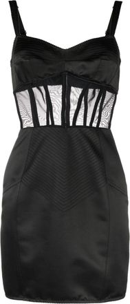 Dolce & Gabbana panelled silk-satin corset dress - women - Polyamide/Polyester/Silk/Spandex/Elastane/Silk - 48 - Black