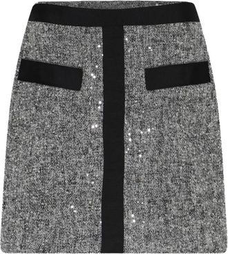 Bruuns Bazaar Rhytis BBJoanina Skirt - Dames - Korte rokken - Grijs - XL - Leer - Rokken