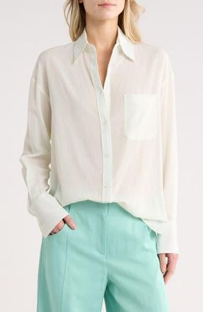TWP Big Joe Cotton Button-Up Shirt in Clearly Aqua at Nordstrom Rack, Size X-Small/small