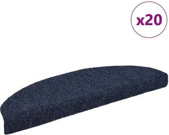 vidaXL Vidaxl - Felpudos Autoadhesivos Para Escaleras, 20 Unidades, 65 X 21 X 4 Cm, Color Azul, Semicirculares, Grandes