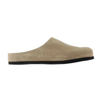 Common Projects Mules, male, Beige, Size: 10 US Suede Sandals in Beige Leather