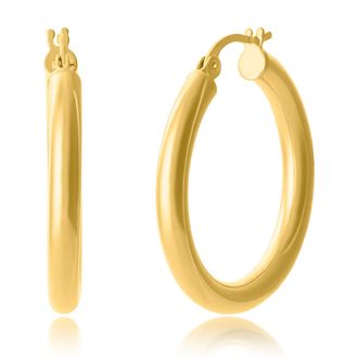 MAX + STONE 14K Yellow Gold 25MM Tube Hoops
