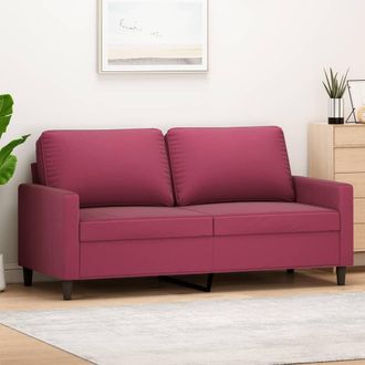 vidaXL Sof&aacute; De 2 Plazas De Terciopelo Rojo Tinto 140 Cm Vidaxl