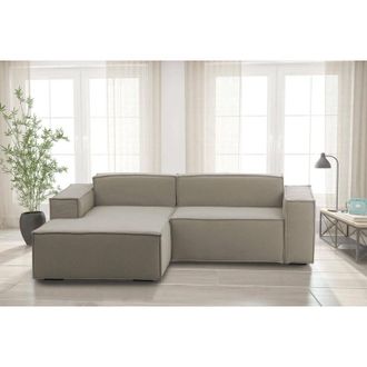 Talamo Italia Talamo Italia Sof&aacute; Fijo Nadia, Sof&aacute; Modular 2 Plazas Pen&iacute;nsula Izquierda, 100% Made In Italy, Sof&aacute; Moderno En Tela, Cm 220x170h70, T&oacute;rtola, Con Embala