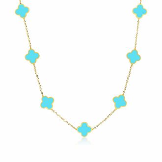 The Lovery Small Turquoise Clover Necklace