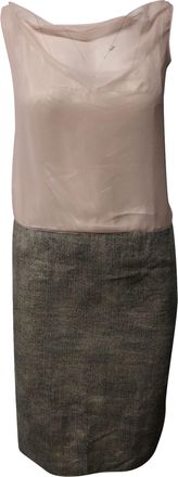 Roland Mouret jurk met watervalhals in roze chiffon
