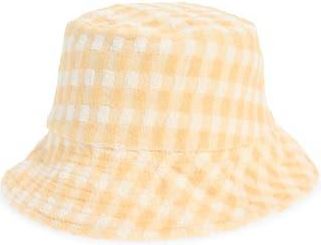 Loeffler Randall Ivy Bucket Hat in Tan Gingham at Nordstrom Rack