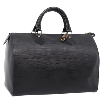 Louis Vuitton Speedy Epi Leather Black Leather Handbag (Pre-Owned)