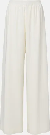 Oscar De La Renta Silk-blend georgette wide-leg pants