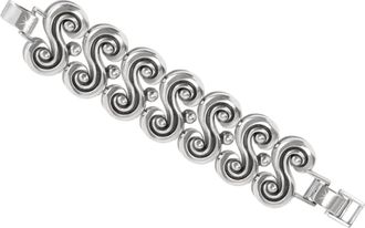 Brighton Contempo Moda Grand Wide Scroll Bracelet In Silver