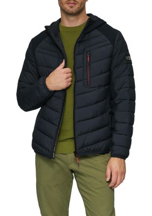 s.Oliver Steppjacke S.OLIVER, Herren, Gr. XL, blau, Web, Obermaterial: 100% Polyester, unifarben, gerade h&uuml;ftbedeckend, Rundhals, B&uuml;ndchen, Jacken Steppjacke, 