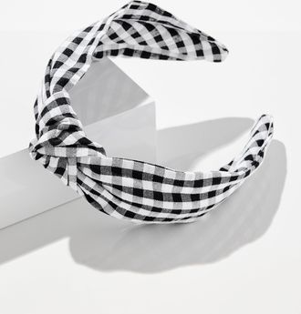 Talbots Gingham Headband - Black - 001 Talbots