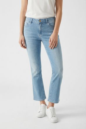 MAC Broeken 3/4-Jeans MAC Dream Kick, Damen, Gr. 32, L&auml;nge 27, blaugrau used wash, Denim/Jeans, Obermaterial: 78% Baumwolle, 20% Polyester, 2% Elasthan, figurbeto