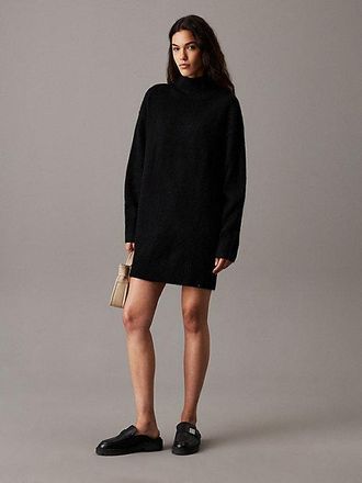 Calvin Klein Vestido De Punto De Mezcla De Lana Suave