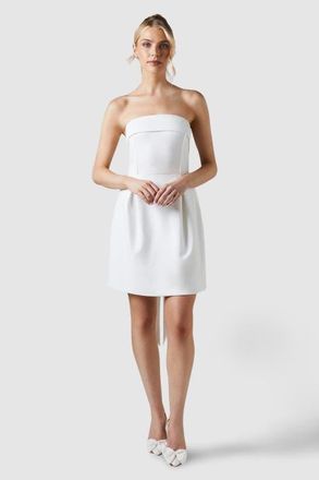 Coast Bow Back Bandeau Bridal Mini Dress in Ivory at Nordstrom, Size 10