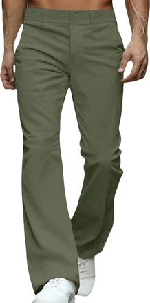 Generic Mens Corduroy Flared Trousers, Retro 70s Bell-Bottom Pants for Men, Vintage Wide Leg Corduroy Chinos, Casual Retro Style Trousers for Party, Street & 