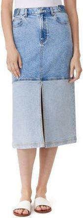 Habitual Colorblock Denim Midi Skirt in Pacific at Nordstrom Rack, Size 10