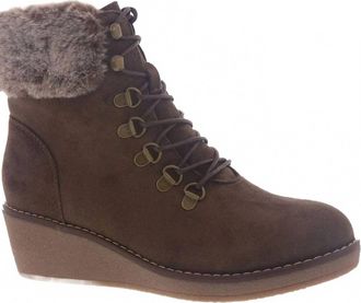Corkys Footwear Women s Fox Bay Faux Fur Lace Up Boots In Chocolate