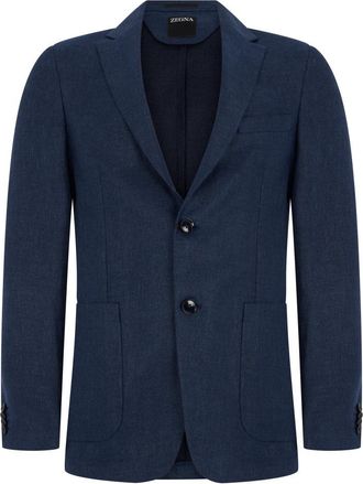 Ermenegildo Zegna Blue Notched Lapel Blazer