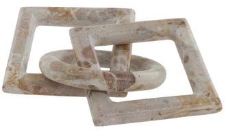 Lene Bjerre Dekorationsobjekt Ellia aus Marmor, Beige Leinen