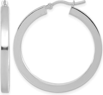 Diamond2Deal 14k Gold 3mm Square Shape Tube Hoop Earrings