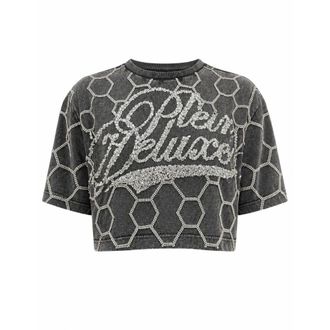 Philipp Plein T-Shirt Girocollo SS Crystal - - Tops - Donna - Nero - S