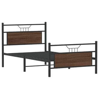 Berkfield Home Durable Bed Frame without Mattress Brown Oak 100x200 cm Engineere