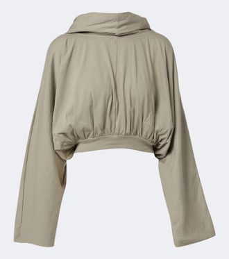 Rick Owens DRKSHDW cropped cotton jersey hoodie