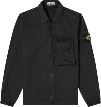 Stone Island Zip Pocket Overshirt Black 7415117WN-V0129