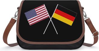 Generic USA Germany Crossed Flags Small Womens Crossbody Bags Shoulder Handbag with Adjustable Strap for Travel