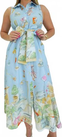 Entro Vacay Dress In Blue