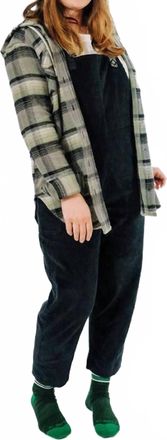 Kavu Jess Flannel Button Down Hoodie In Misty Night