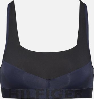 Tommy Hilfiger Womens Bold Microfiber Bralette, Black / Navy Blazer - Size: 10/8/10