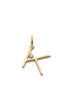 Monica Vinader Lab Grown Diamond Initial Pendant in 18K Gold Vermeil /Diamond at Nordstrom