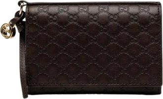 Gucci Pre-owned Card Holder - Dames - Vintage Accessoires - Bruin - ONE Size - Leer - Vintage