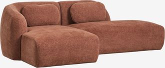 Sklum Sof&aacute; Modular Chaise Longue Izquierdo De 2 Piezas Con Div&aacute;n Derecho En Chenilla Coquette Sklum