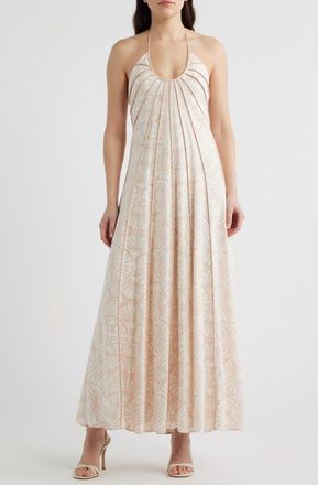Parker The Novia Halter Maxi Dress in Cameo Rose at Nordstrom, Size 10