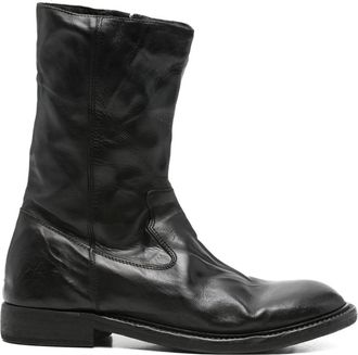 Moma Word leather ankle boots - women - Leather/Leather/Leather - 37 - Black