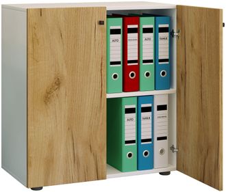 ebuy24 Armario De Oficina Vcm Con 2 Compartimentos Armario De Archivo Moderno Con Puertas Giratorias Dimensiones Aprox. An. 70 X Al. 74 X T. 40 Cm - Lona 2 C