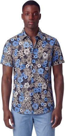 Lords of Harlech Tropical Mix Mens Printed Button Up Shirt in Tropical Mix Black at Nordstrom, Size Xx-Large