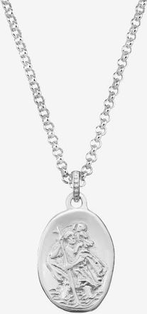 Dower & Hall Mens St. Christopher Talisman Necklace in Sterling Silver at Nordstrom, Size 22